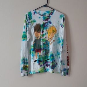 Self Tie Dye Bevis and Butthead Longsleeve